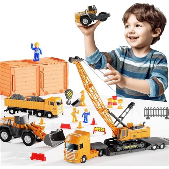 Kids Construction Toys Truck Set, Boys Engineering Vehicle - Picture 6 of 7